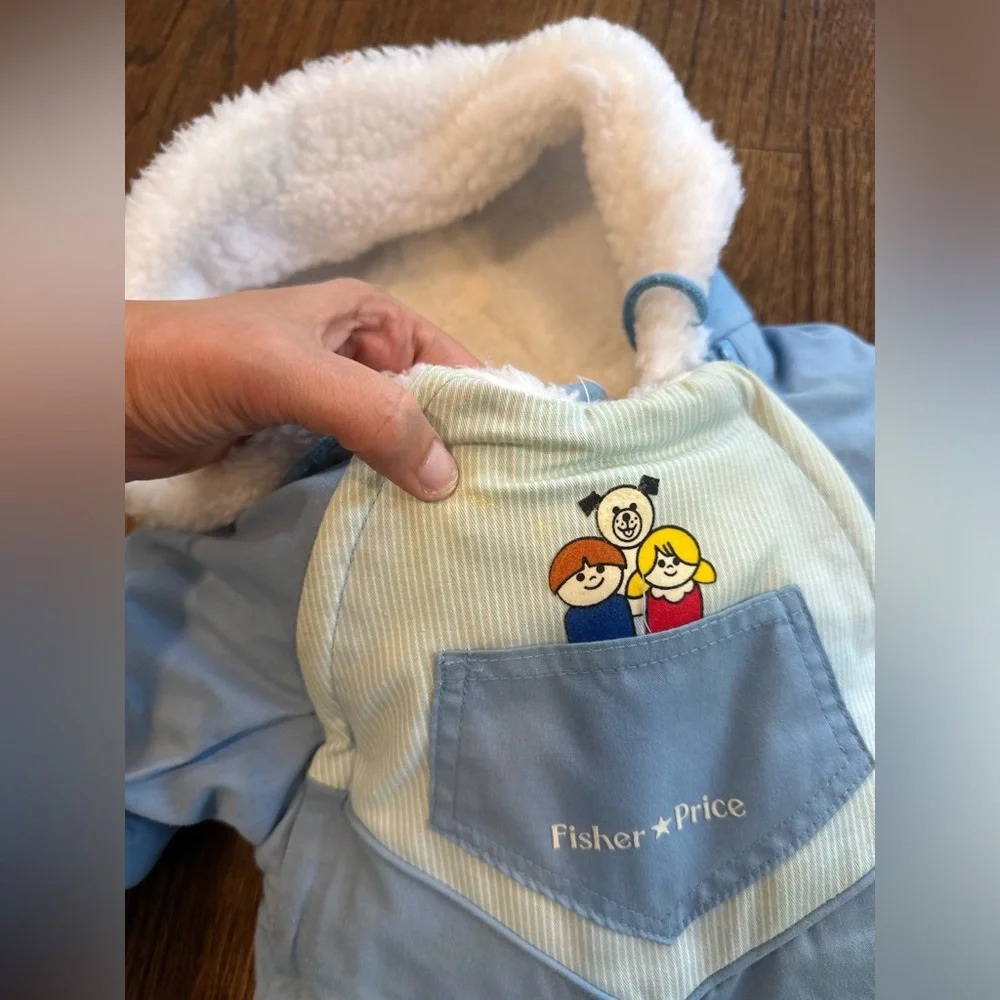 Vintage FISHER PRICE Baby Snow Suit Size 12M 1985 Made in USA  Stripe Ruffles - Picture 4 of 12